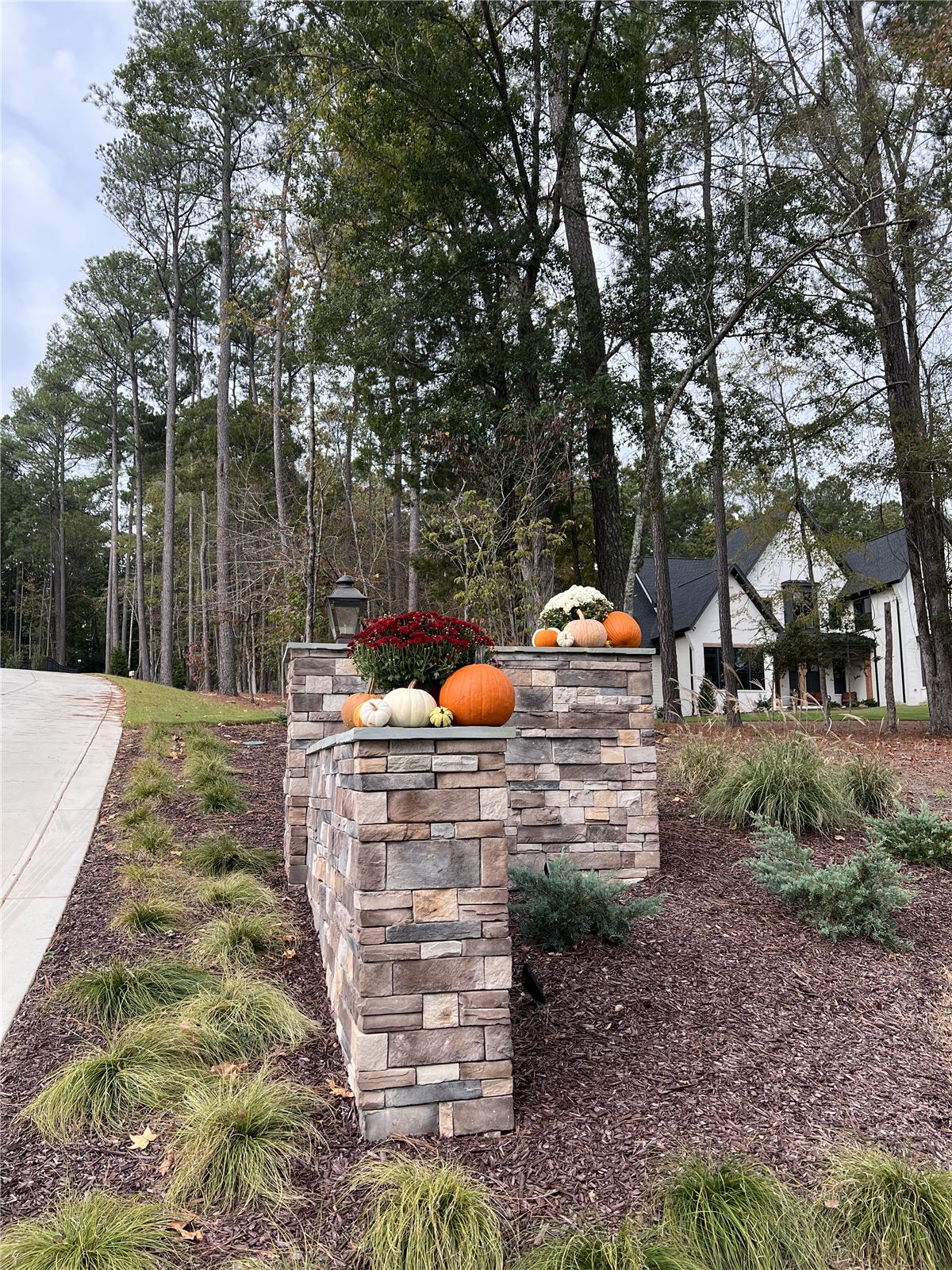 Harvest porch decorating with heirloom pumpkins, Triangle NC